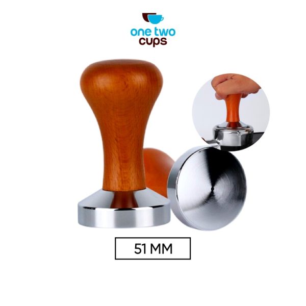 One Two Cups Tamper Kopi Espresso Coffee Press Powder Hammer 51mm T15