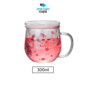 One Two Cups Gelas Cangkir Teh Tea Cup Mug 300ml with Infuser Filter - C224 - 300ML