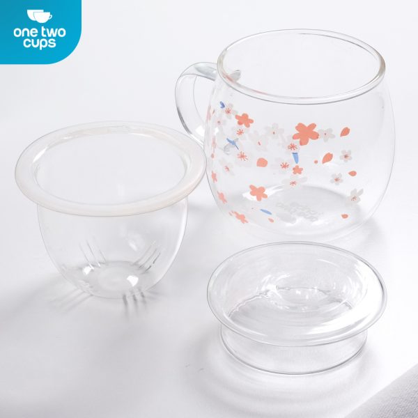 One Two Cups Gelas Cangkir Teh Tea Cup Mug 300ml with Infuser Filter - C224 - 300ML