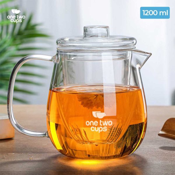 One Two Cups Teko Pitcher Glass Teapot Japanese Style Tea Infuse - CV102