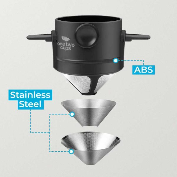 One Two Cups Filter Penyaring Kopi Portable Cone Coffee Dripper - DC11