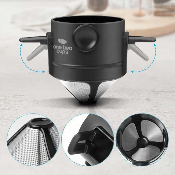 One Two Cups Filter Penyaring Kopi Portable Cone Coffee Dripper - DC11