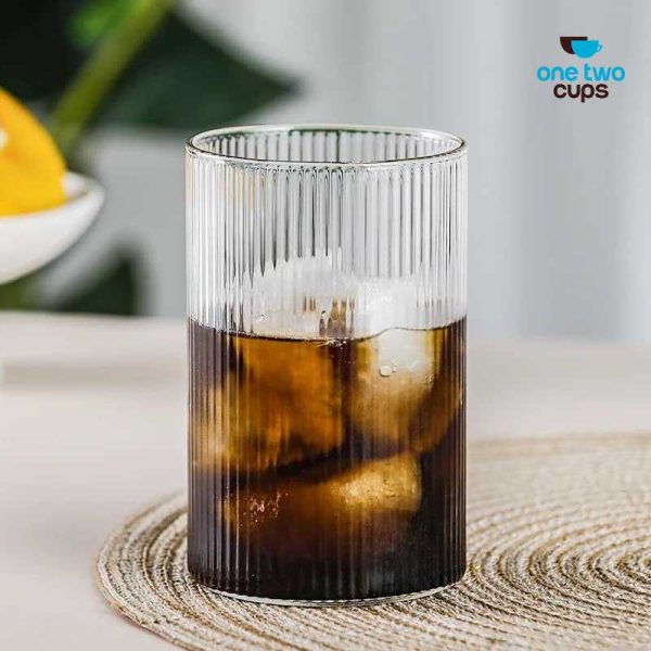 One Two Cups Gelas Wine Juice Japanese Striped Heat Resistant 450ml - SF-455