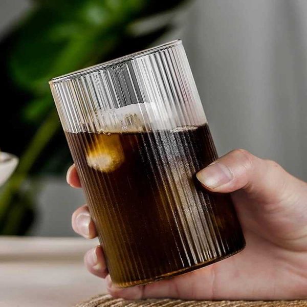 One Two Cups Gelas Wine Juice Japanese Striped Heat Resistant 450ml - SF-455