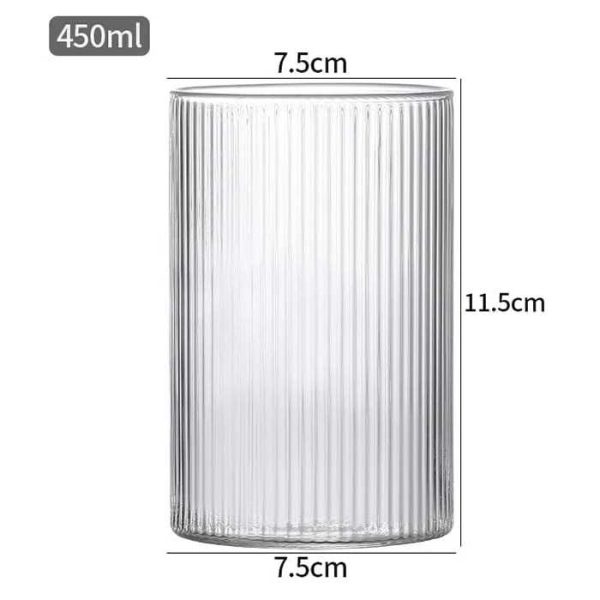One Two Cups Gelas Wine Juice Japanese Striped Heat Resistant 450ml - SF-455