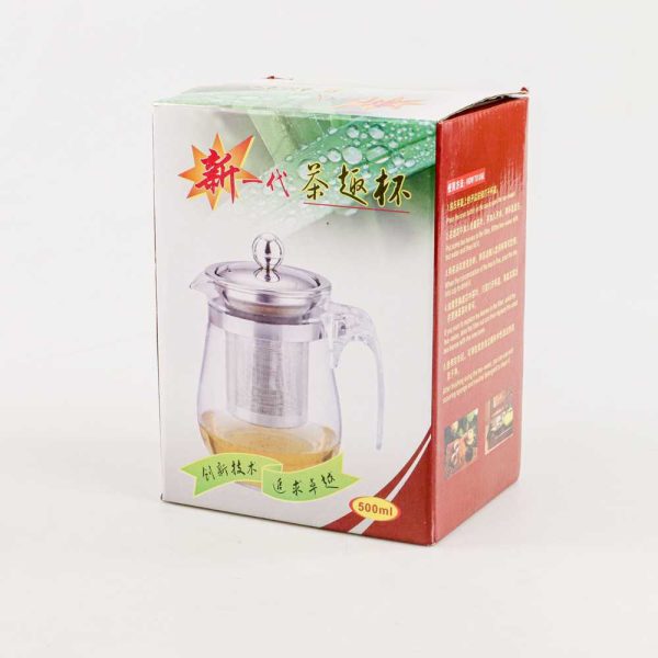 One Two Cups Teko Teh Kopi Kaca Tahan Panas dengan Saringan Pitcher - K1