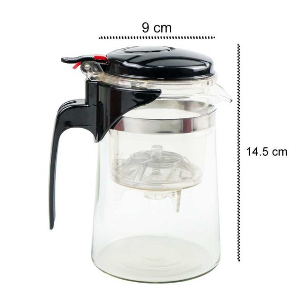 One Two Cups Teko Teh Kopi Kaca Tahan Panas dengan Saringan Pitcher - K1