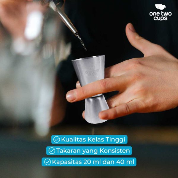 One Two Cups Gelas Ukur Bartender Double Jigger Measuring Cup - KM2