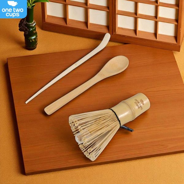 One Two Cups Chasen Bamboo Whisk Matcha Pengaduk Teh Jepang 3in1 - WT03