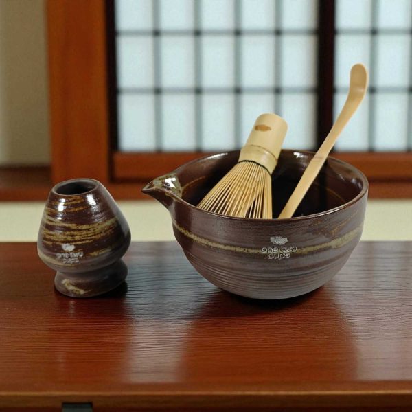 ginee_20251121173412762_2793144884.jpg One Two Cups Chasen Bamboo Whisk Matcha Teh Set 4in1 Chawan Chashaku - N41