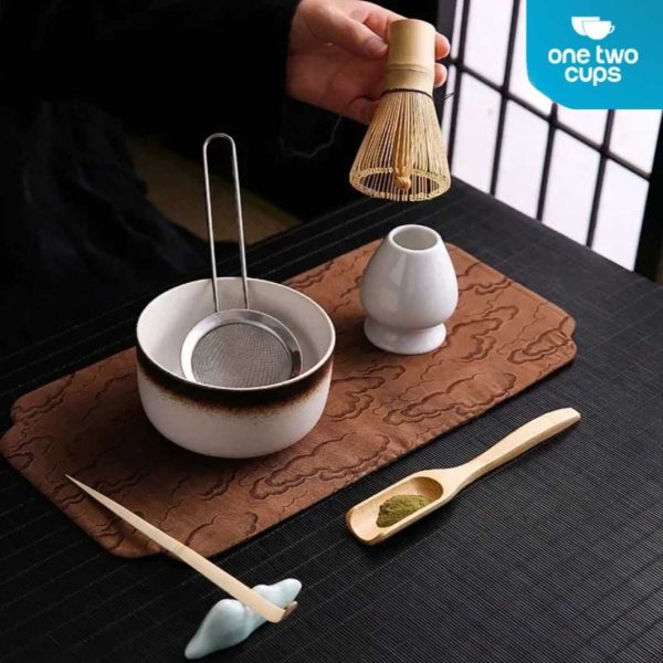 One Two Cups Set Matcha Teh 6in1 Chasen Whisk Chawan Chashaku Chakoshi - DB06