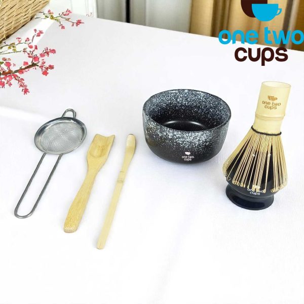 One Two Cups Set Matcha Teh 6in1 Chasen Whisk Chawan Chashaku Chakoshi - DB06