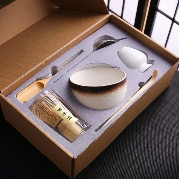 One Two Cups Set Matcha Teh 6in1 Chasen Whisk Chawan Chashaku Chakoshi - DB06