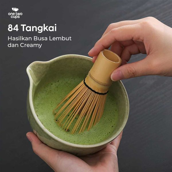 ginee_20251121173703873_2662614244.jpg One Two Cups Chasen Bamboo Matcha Whisk Pengaduk Teh Jepang 84 Tangkai - FMCA