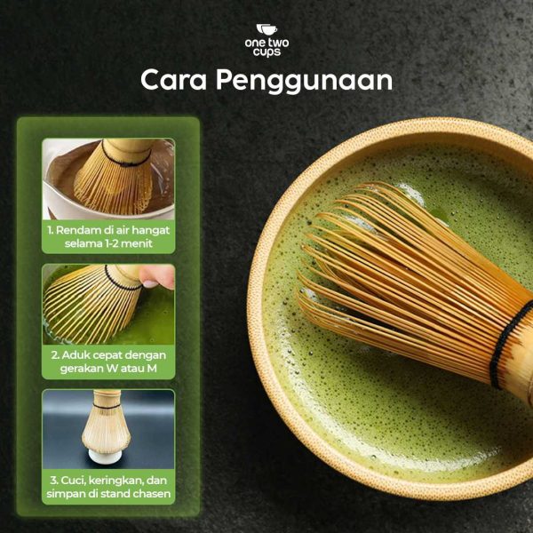 ginee_20251121173704044_1003347421.jpg One Two Cups Chasen Bamboo Matcha Whisk Pengaduk Teh Jepang 84 Tangkai - FMCA
