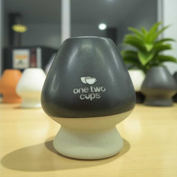 One Two Cups Stand Chasen Holder Matcha Whisk Japanese Tea Ceramic - OC578