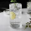 One Two Cups Gelas Kaca Aesthetic Kopi Teh Striped Crystal Glass 445ml - EL-45