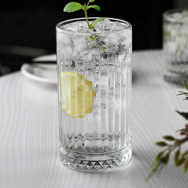 One Two Cups Gelas Kaca Aesthetic Kopi Teh Striped Crystal Glass 445ml - EL-45