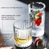 One Two Cups Gelas Kaca Aesthetic Kopi Teh Striped Crystal Glass 445ml - EL-45