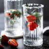 One Two Cups Gelas Kaca Aesthetic Kopi Teh Striped Crystal Glass 445ml - EL-45