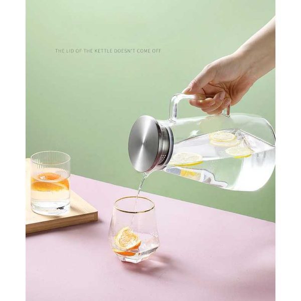 ginee_20251126120905668_7883662423.jpg One Two Cups Teko Pitcher Kaca Tahan Panas Api Water Jug 1.9L - SL330