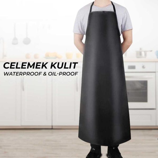 ginee_20251126121216848_5534180604.jpg One Two Cups Celemek Apron Kulit PU Waterproof OilProof - ZHAP2