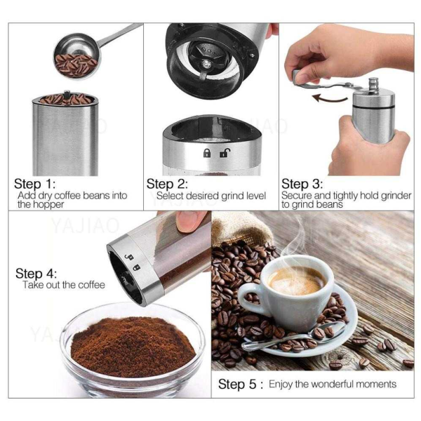 One Two Cups Alat Penggiling Kopi Manual Coffee Grinder Adjustable - 5014