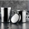 One Two Cups Cangkir Kopi Stainless Steel Tahan Panas Double Wall Mug - H-860