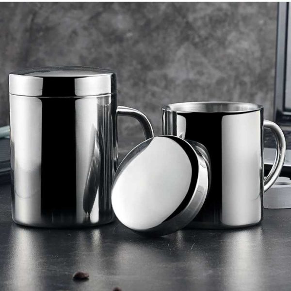 One Two Cups Cangkir Kopi Stainless Steel Tahan Panas Double Wall Mug - H-860