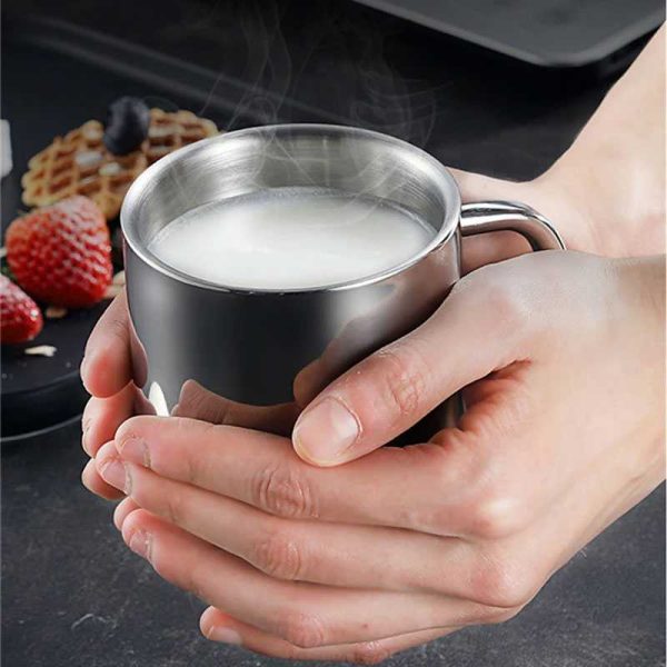 One Two Cups Cangkir Kopi Stainless Steel Tahan Panas Double Wall Mug - H-860