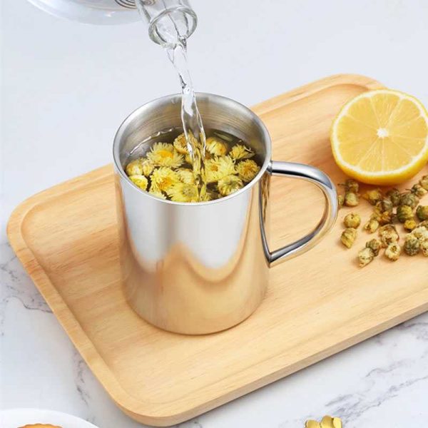 One Two Cups Cangkir Kopi Stainless Steel Tahan Panas Double Wall Mug - H-860
