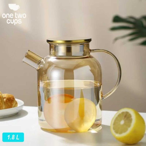 One Two Cups Teko Teh Kaca Tahan Panas Api Teapot Borosilicate Glass - TK13
