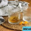 One Two Cups Gelas Kaca Aesthetic Kopi Teh Simple Striped Glass - J15