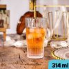 One Two Cups Gelas Kaca Aesthetic Kopi Teh Simple Striped Glass - J15
