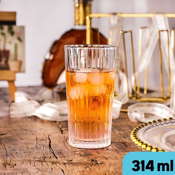 One Two Cups Gelas Kaca Aesthetic Kopi Teh Simple Striped Glass - J15