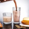 One Two Cups Gelas Kaca Aesthetic Kopi Teh Simple Striped Glass - J15