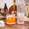 One Two Cups Gelas Kaca Aesthetic Kopi Teh Simple Striped Glass - J15