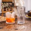 One Two Cups Gelas Kaca Aesthetic Kopi Teh Simple Striped Glass - J15