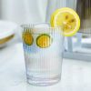 One Two Cups Gelas Kaca Aesthetic Kopi Teh Simple Stripe Glass - IN-34