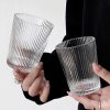One Two Cups Gelas Kaca Aesthetic Kopi Teh Simple Stripe Glass - IN-34