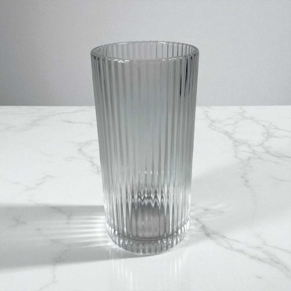 One Two Cups Gelas Kaca Aesthetic Kopi Teh Simple Stripe Glass - IN-34