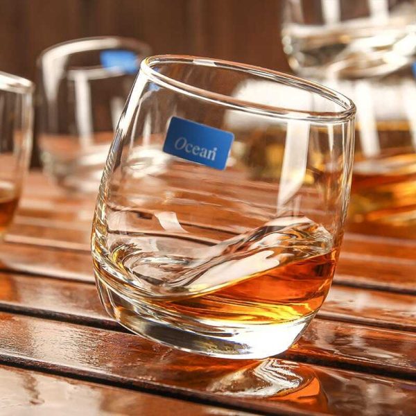 One Two Cups Gelas Whisky Crystal Spinning Wobble Rock Glass 270ml - WJS121