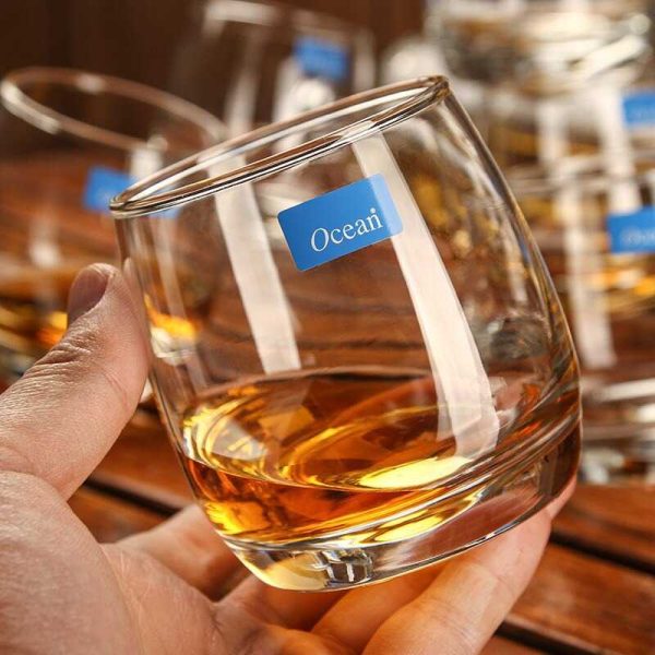 One Two Cups Gelas Whisky Crystal Spinning Wobble Rock Glass 270ml - WJS121