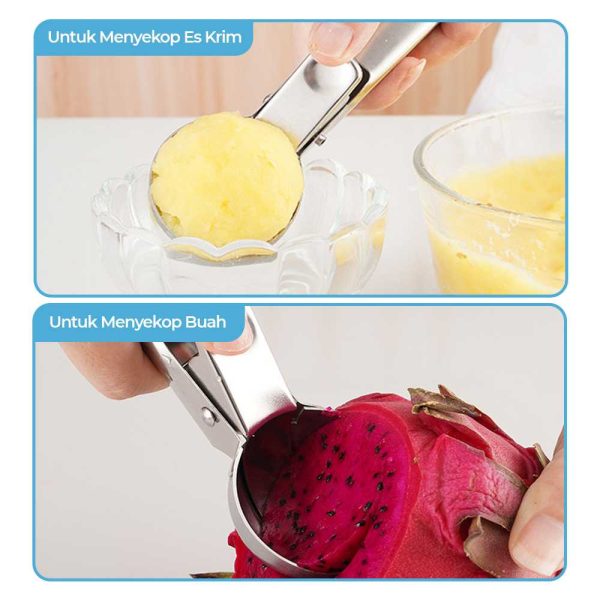 One Two Cups Sendok Scoop Es Krim dan Buah Stainless Steel 5.7cm - OTC57