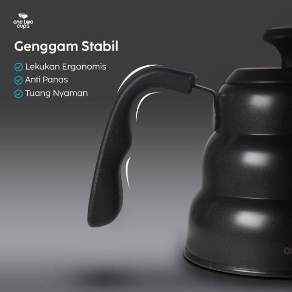 One Two Cups Teko Kopi Leher Angsa Pour Over Kettle Thermometer 1L - PRF12