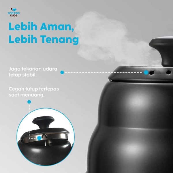One Two Cups Teko Kopi Leher Angsa Pour Over Kettle Thermometer 1L - PRF12