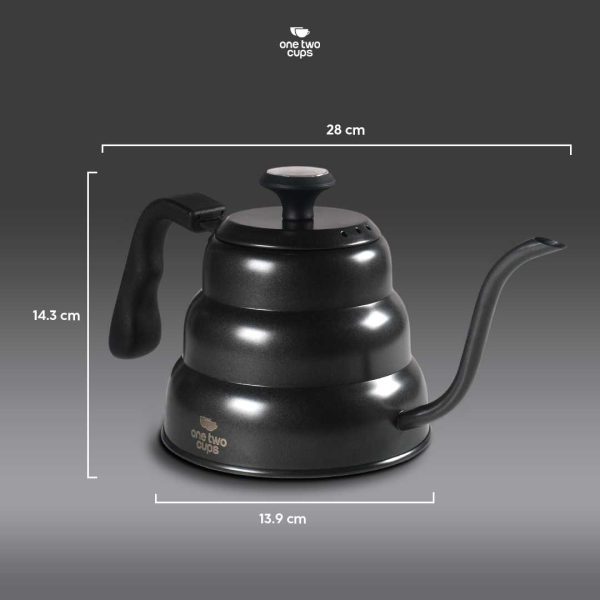 One Two Cups Teko Kopi Leher Angsa Pour Over Kettle Thermometer 1L - PRF12