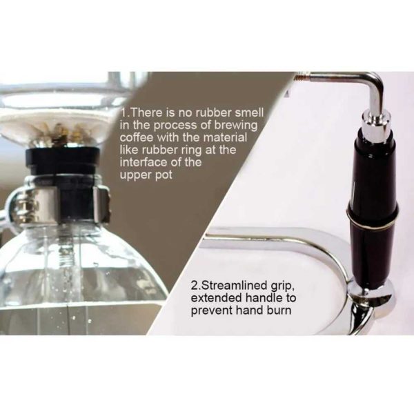One Two Cups Syphon Coffee Maker Manual Brew Vacuum Pot 5 Cups 500ml - JF99