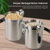 One Two Cups Toples Stainless Biji Kopi Rekam Tanggal Storage Jar - MSS19