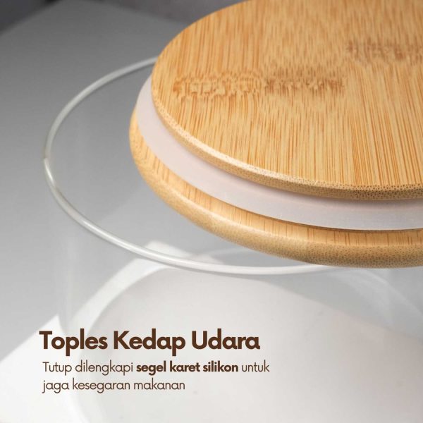 ginee_20251126125048928_2583401972.jpg One Two Cups Toples Kaca Penyimpanan Makanan Sealed Storage Glass Jar - FJ3